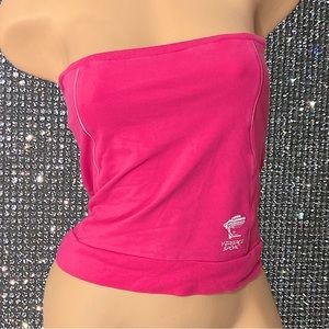Versace sport 90s tube top pink white logo Medusa head sporty workout rare y2k